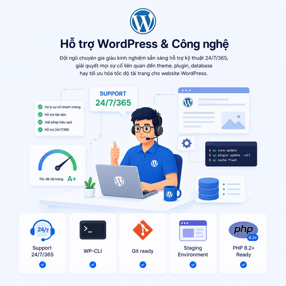 Hỗ trợ WordPress & Công nghệ