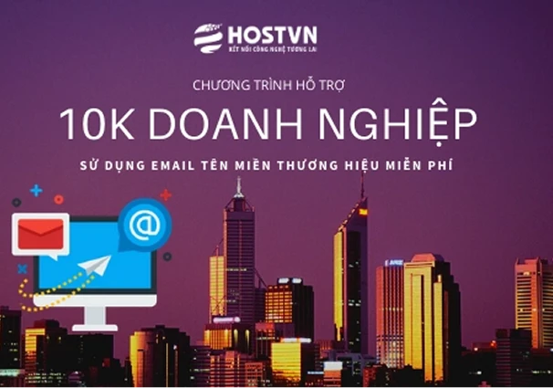 HostVN miễn phí dịch vụ email tên miền cho 10.000 doanh nghiệp
